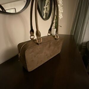 Elegant Brown Suede Handbag